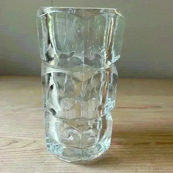 Crystal Art Glass Vase Cube Design Made In Czech Republic - Picture 2 of 5